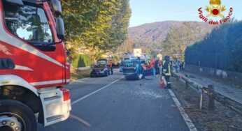 Cunardo (Va) auto ribaltata
