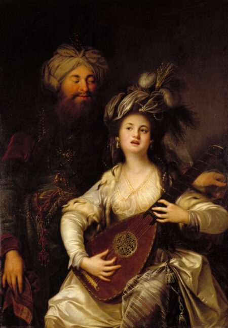 Rosellana e solimano in un dipintodel pittore barocco tedesco Anton Hickel (1780)