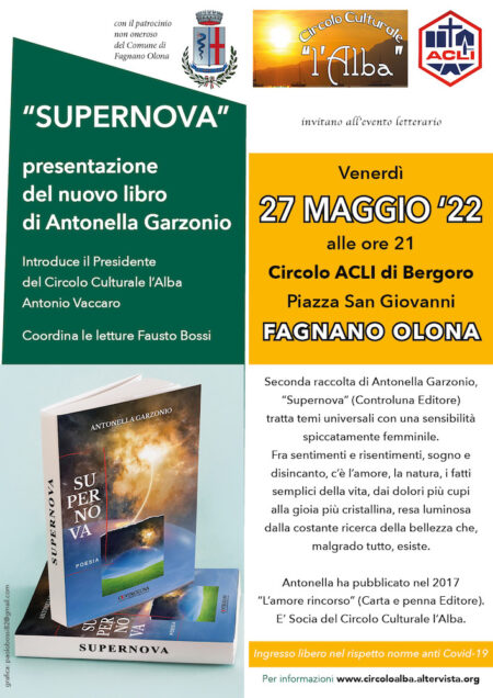 Fagnano Olona arriva “Supernova” nuovo libro di Antonella Garzonio