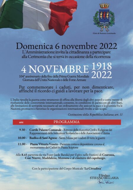 Celebrazioni per il 4 novembre a Somma Lombardo