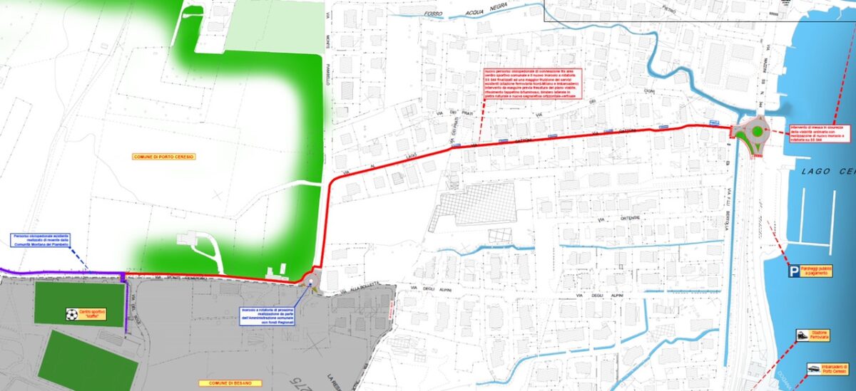 Porto Ceresio, la ciclopedonale arriverà fino a Piazzale Pozzi