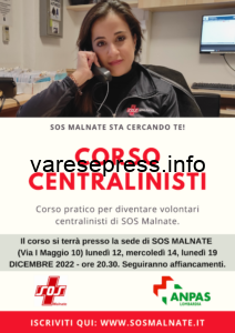 Diventa centralinista di SOS Malnate, nuovo corso dal 12 dicembre