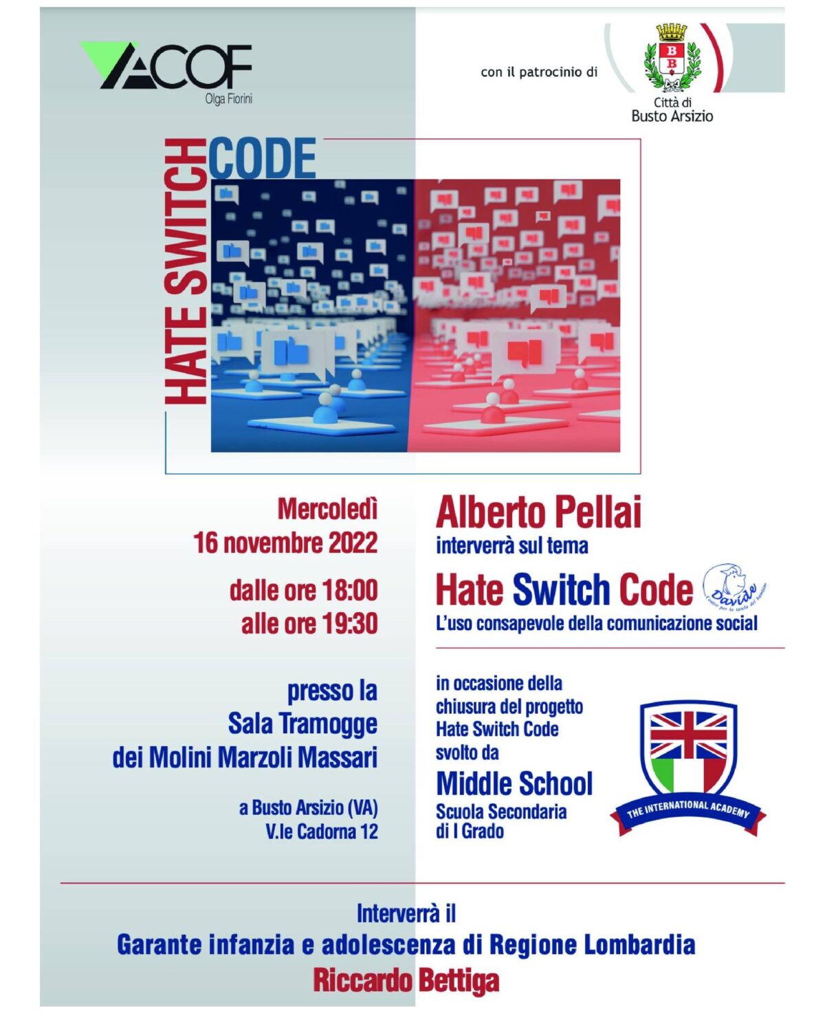 A Busto Acof Olga Fiorini presenta "Hate Switch Code"