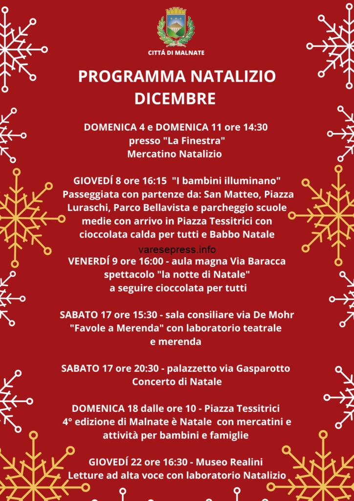 A Malnate sarà un Natale senza luminarie