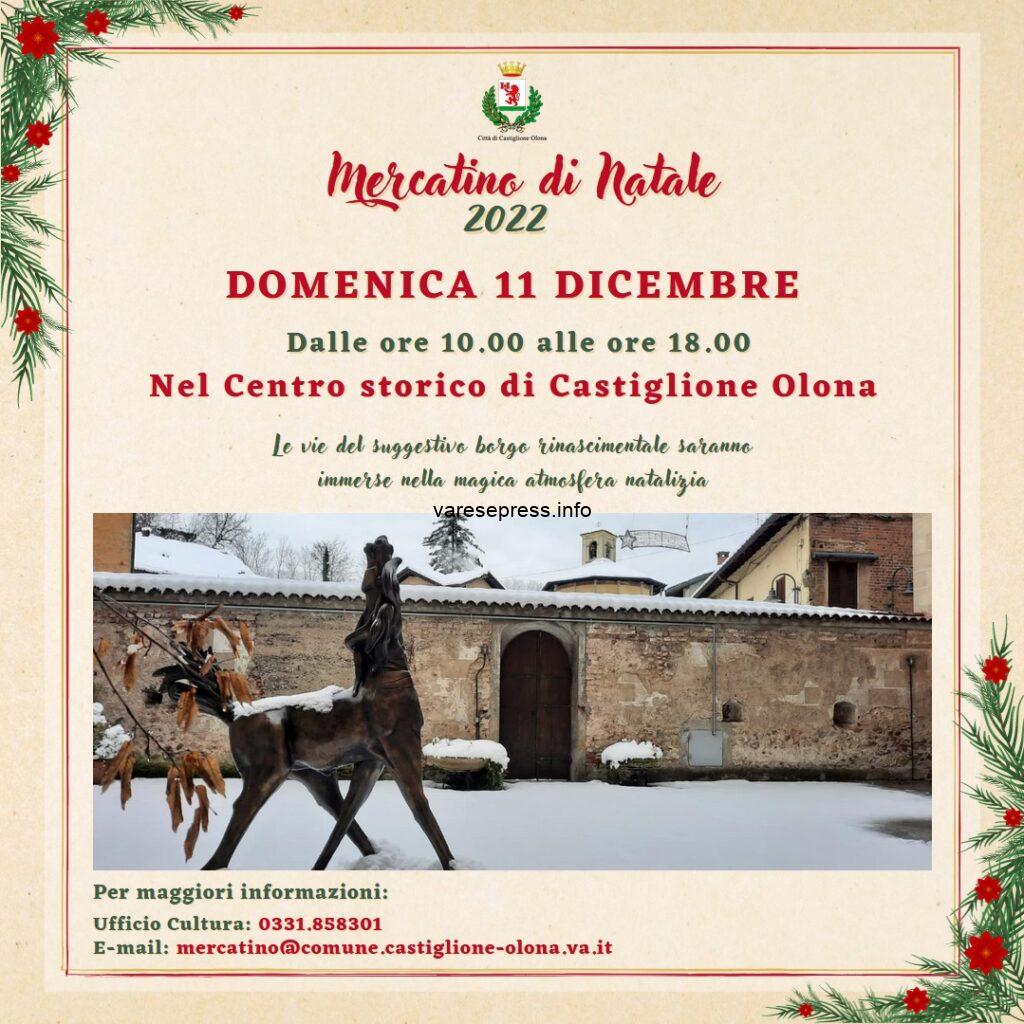 A Castiglione Olona il Mercatino di Natale l'11 dicembre