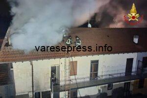 A Gornate Olona incendio al tetto di una abitazione
