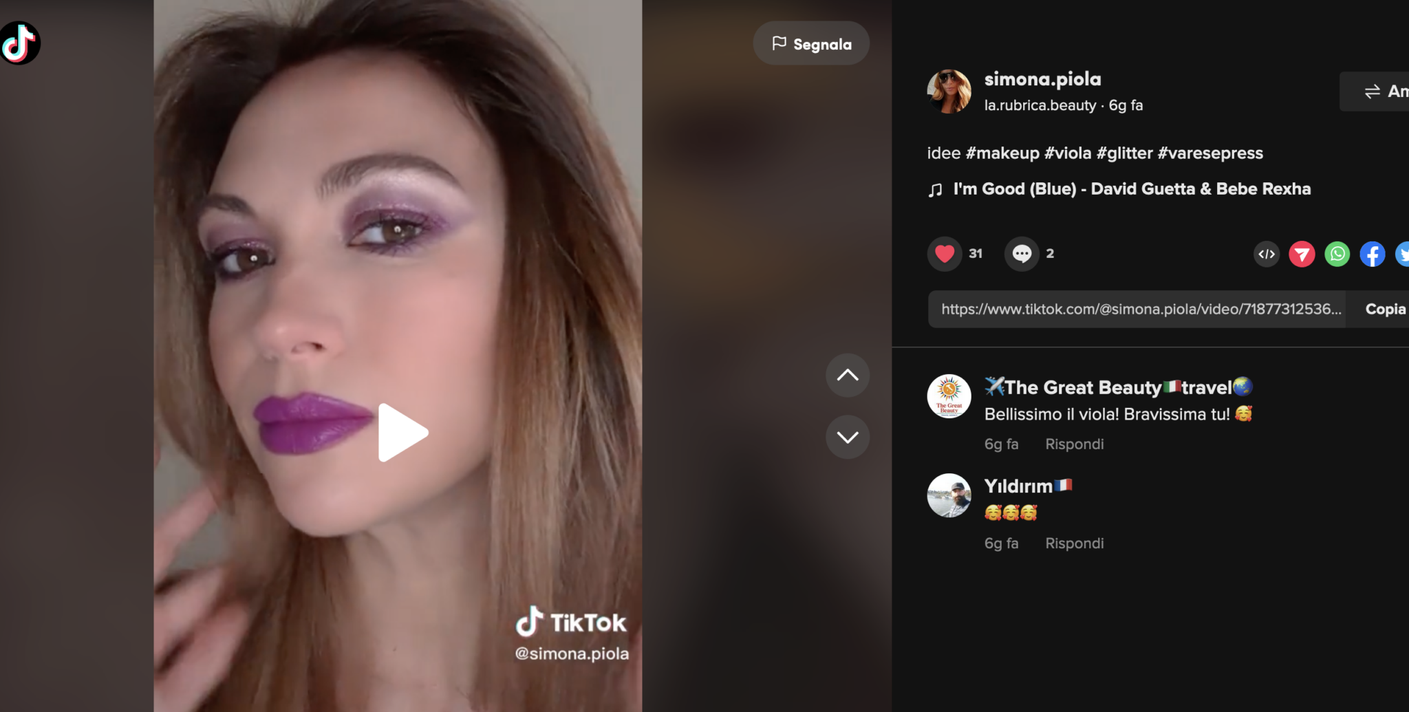 Make up d’effetto con il colore viola Make up d'effetto con il colore viola