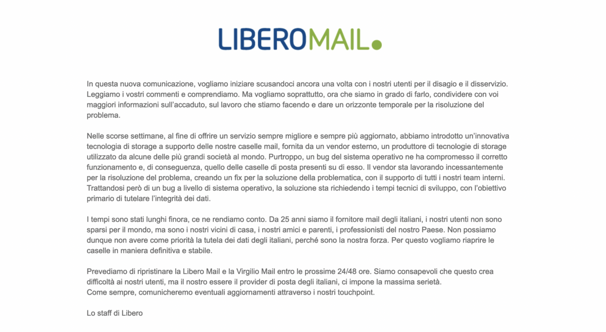 Blackout Libero e Virgilio, Consumerismo: episodio gravissimo
