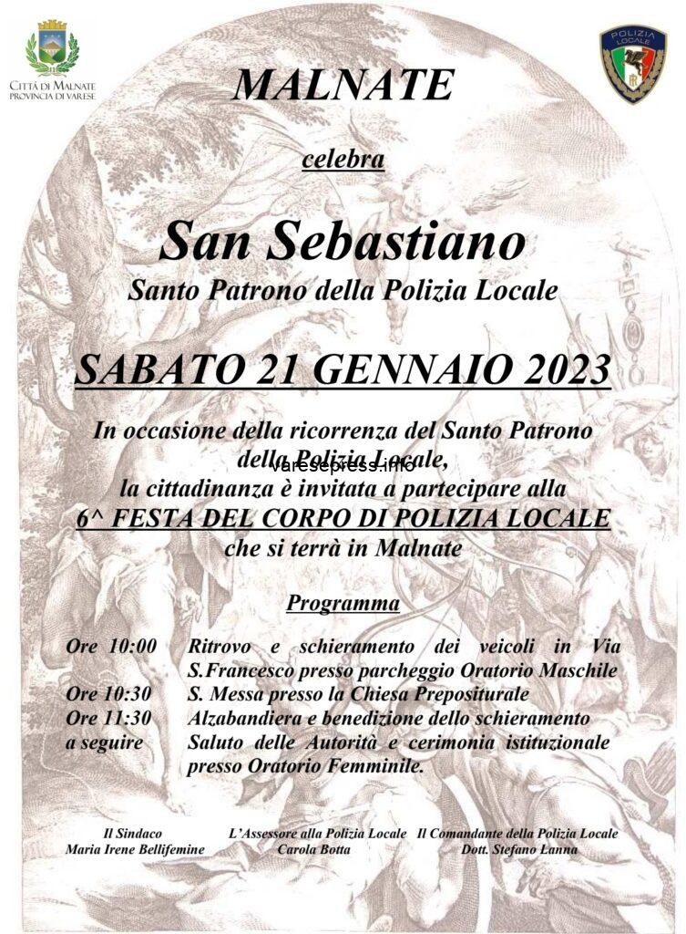 Malnate, San Sebastiano, Santo Patrono della Polizia Locale