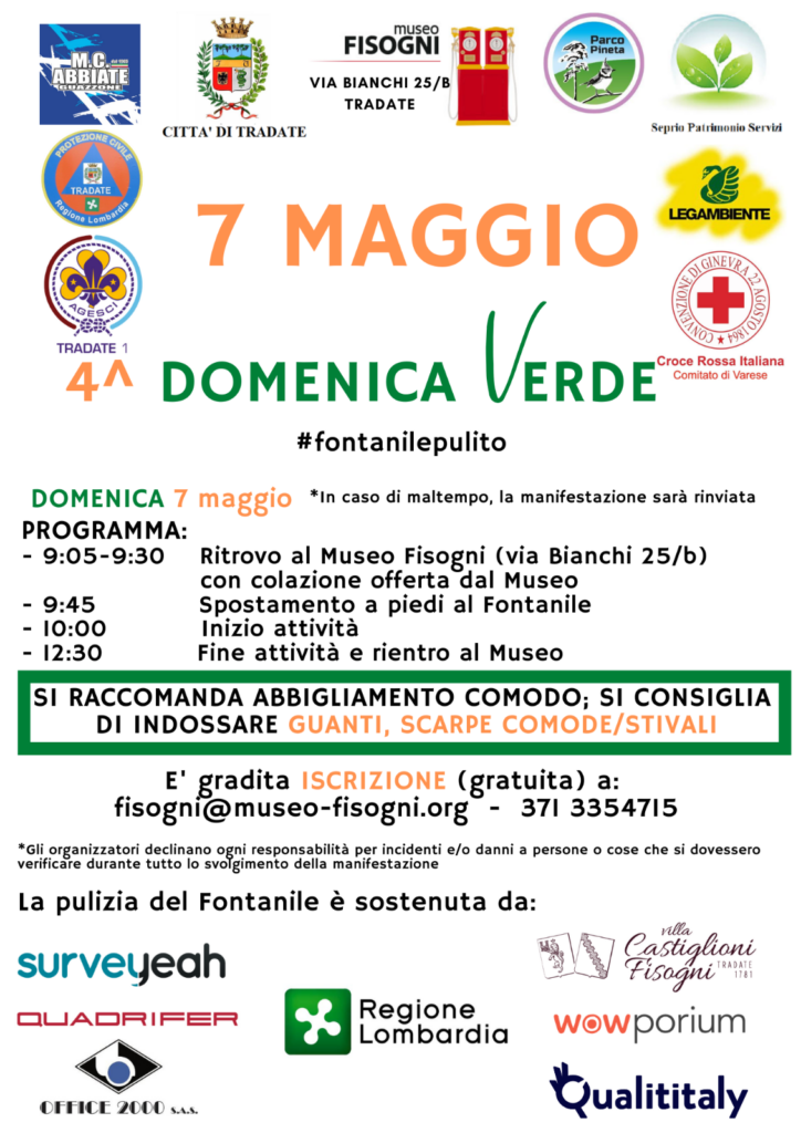 A Tradate il 7 maggio la domenica verde per la pulizia del Fontanile