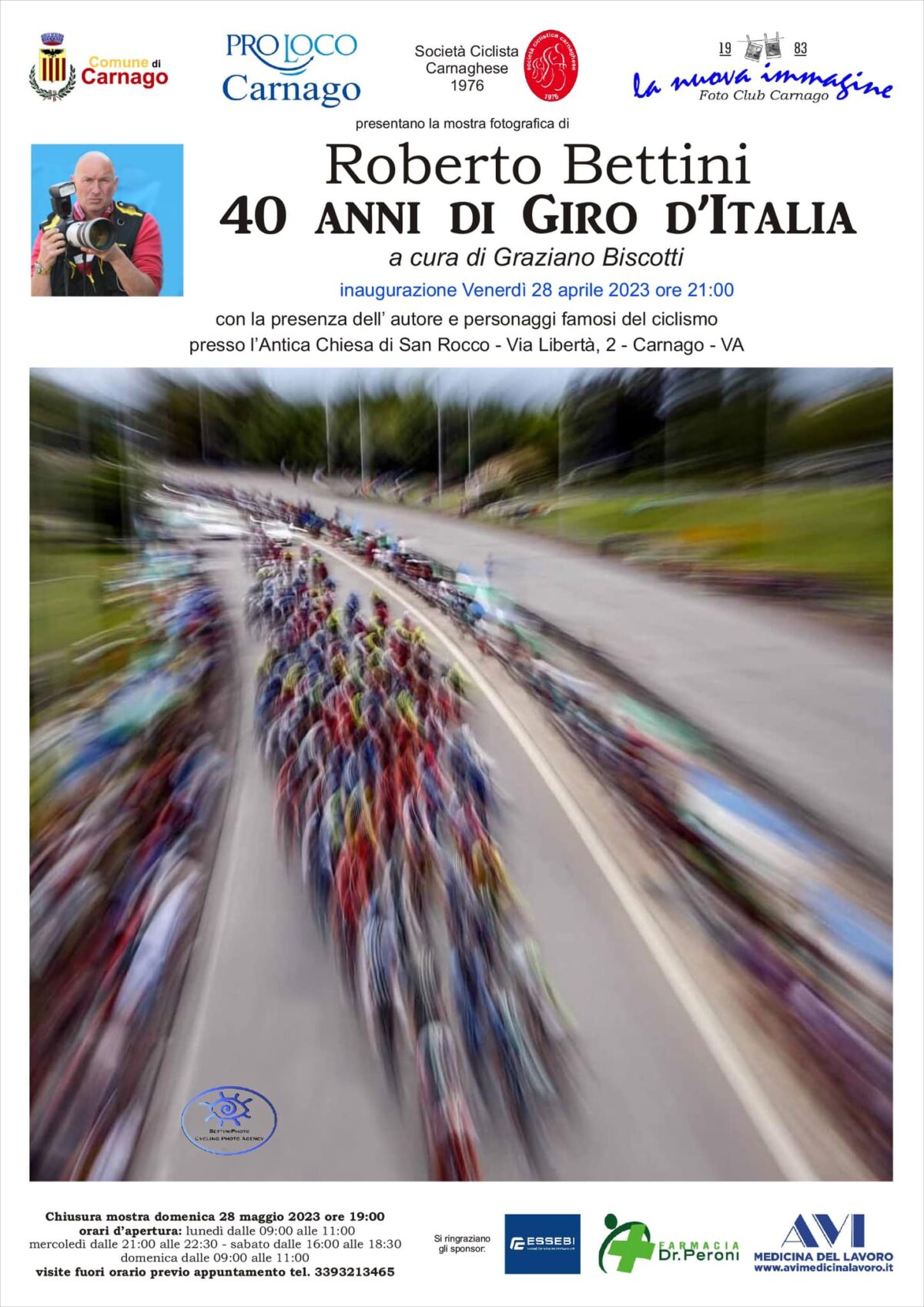Carnago la mostra "40 anni di Giro d'Italia" di Roberto Bettini