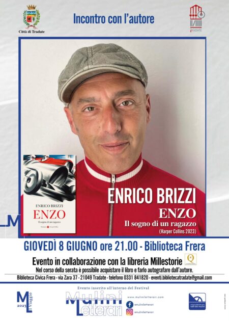 A Tradate stasera Enrico Brizzi con il romanzo su Enzo Ferrari