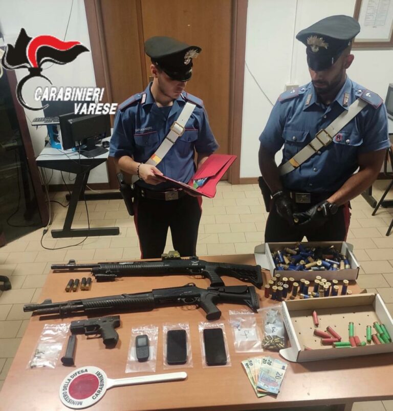 Armi e droga a Saronno, intervento dei Carabinieri