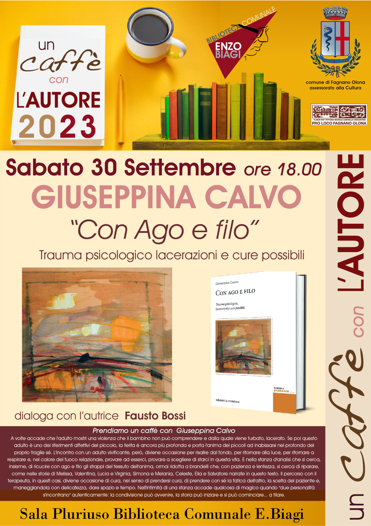 Fagnano Olona, Giuseppina Calvo presenta ”Con ago e filo” Fagnano Olona, Giuseppina Calvo presenta ”Con ago e filo”