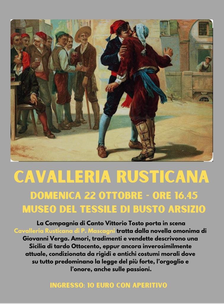 La Ponchielli presenta la Stagione Musicale 2023/24 con "Cavalleria Rusticana" di P. Mascagni  a Busto Arsizio (VA)