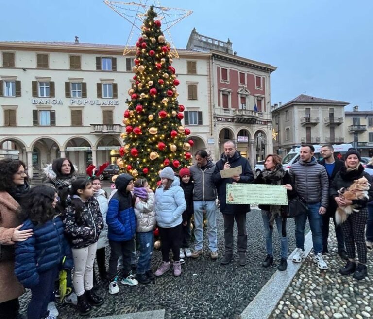 Trecate accende l'albero di Natale in piazza