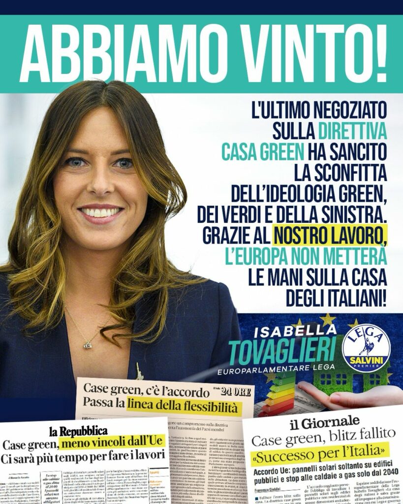 Direttiva Case green: la Lega e il governo italiano salvano le case degli italiani Bruxelles, 8 dicembre 2023 -