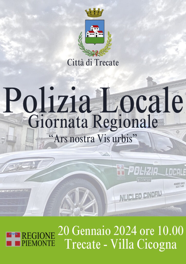 ‍Il Comando di Polizia locale di Trecate, nell’ambito della ricorrenza della “Giornata della Polizia locale piemontese”, organizza per la mattinata di domani, sabato 20 gennaio.