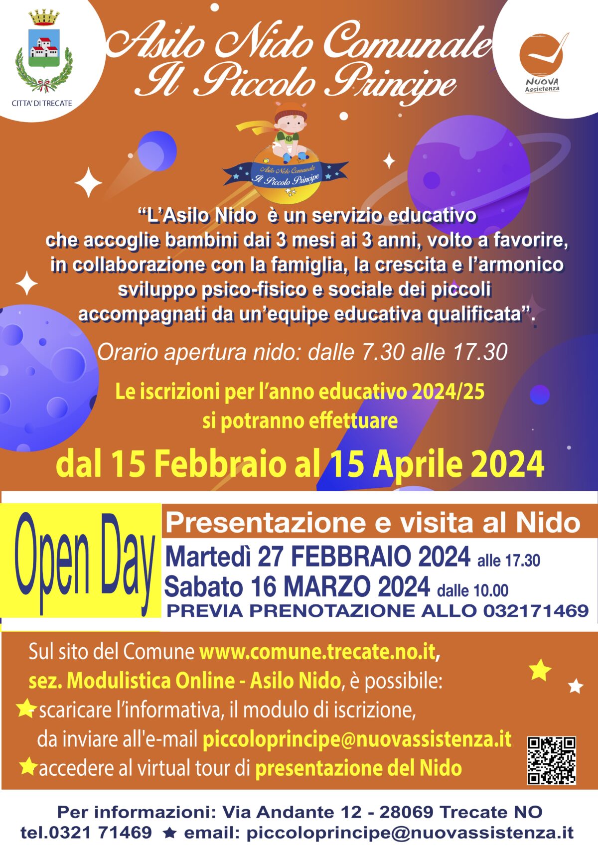 Asilo nido "Piccolo Principe" di Trecate, iscrizioni