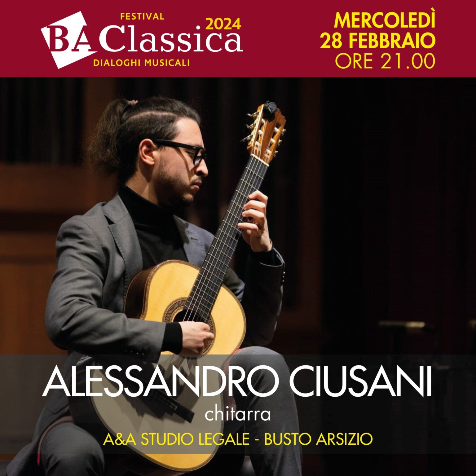 Alessandro Ciusani in concerto stasera al Festival BA Classica Dialoghi Musicali