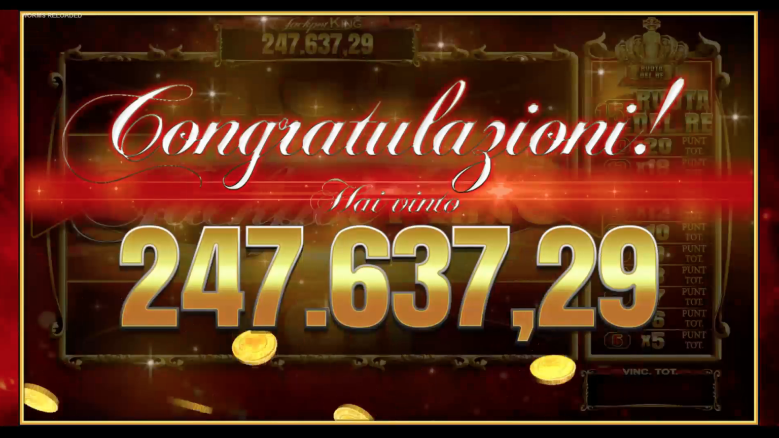 Vincita record su LeoVegas.it: un cinquantenne vince €247.637,29 euro con un respin da 60 centesimi