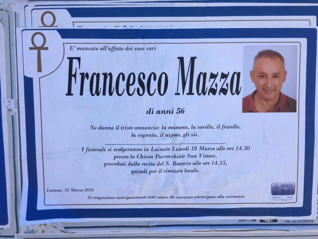 Malpensa. Francesco Mazza ci ha lasciato Malpensa: sono tanti, purtroppo, i lavoratori che non sono più tra di noi. Al lungo elenco dobbiamo aggiungere Francesco Mazza di soli anni 56,