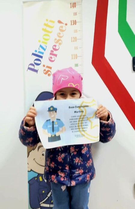 Polizia Stradale di Brescia, visita, bimba di 4 anni