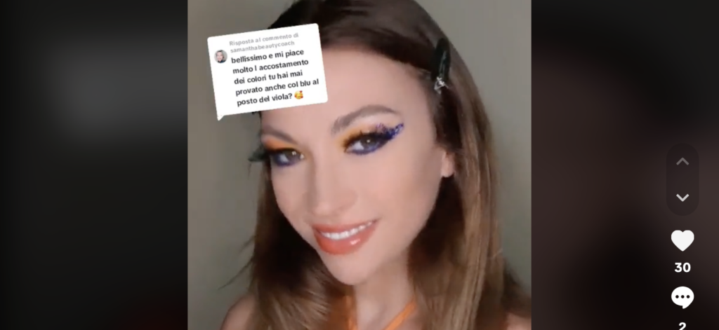 Voglia d’estate con un make up arancio e bluette Voglia d'estate, make up arancio e bluette