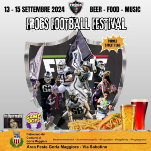 13, 14 e 15 settembre Frogs football festival presso l’Area Feste di Gorla Maggiore (VA)