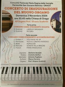 Inaugurazione nuovo organo - Locandina 