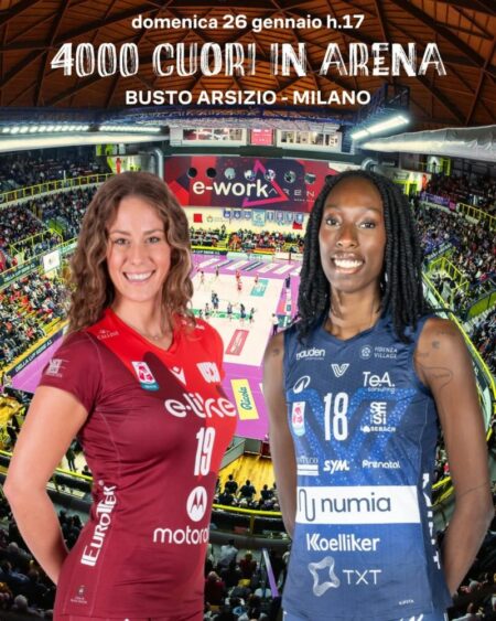 Grande pallavolo femminile alla e-work arena di Busto Arsizio