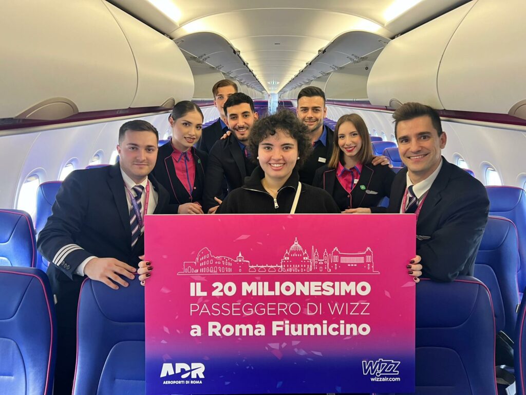 il 20milionesimo passeggero di Wizz Air a Fiumicino