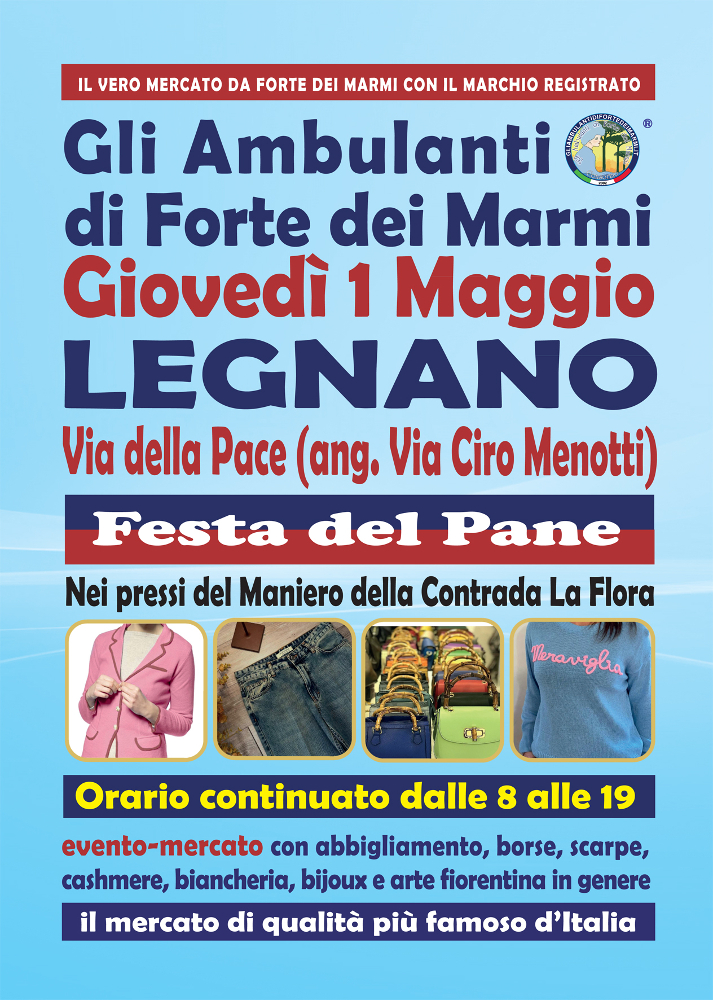 Giovedì 1° maggio a Legnano ritornano “Gli Ambulanti di Forte dei Marmi®”