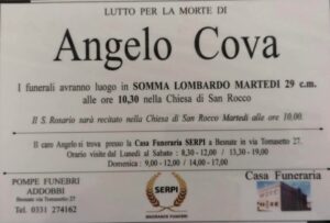 Somma Lombardo: addio ad Angelo Cova