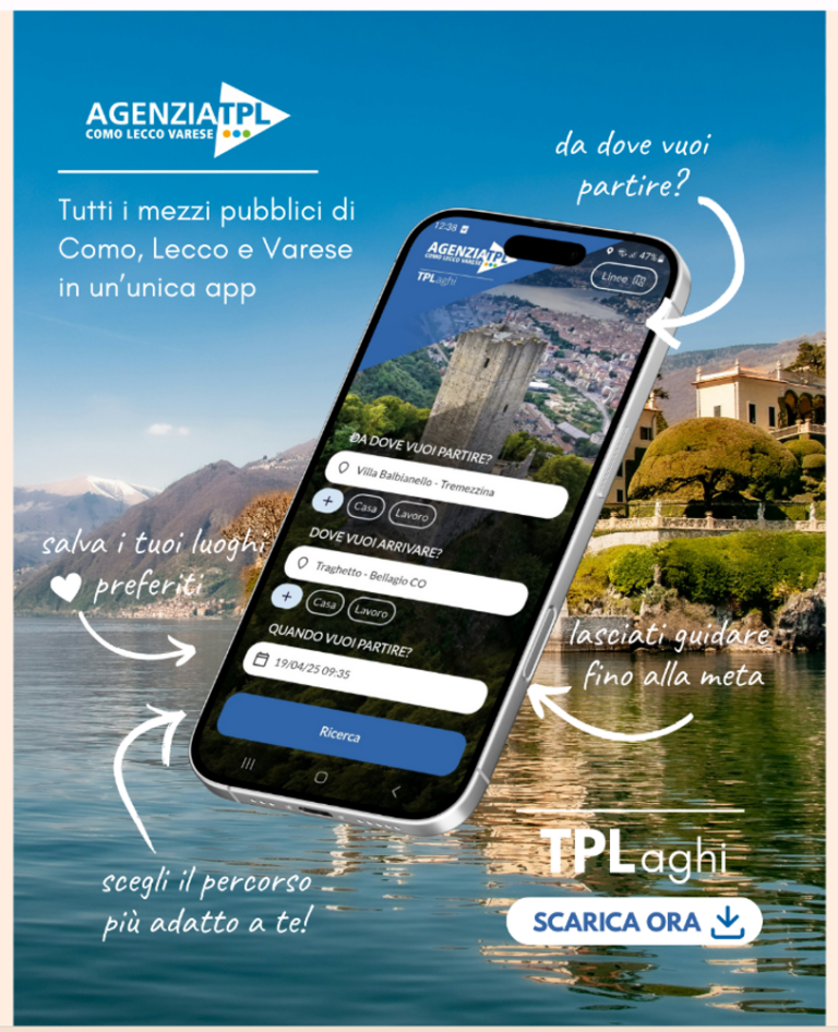 APP TP Laghi per viaggiare più facilmente su tutti i mezzi pubblici di Como, Lecco e Varese