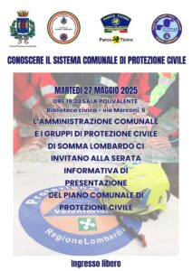 Locandina piano comunale di Protezione Civile