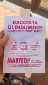 il volantino anonimo che ha promosso la raccolta porta a porta