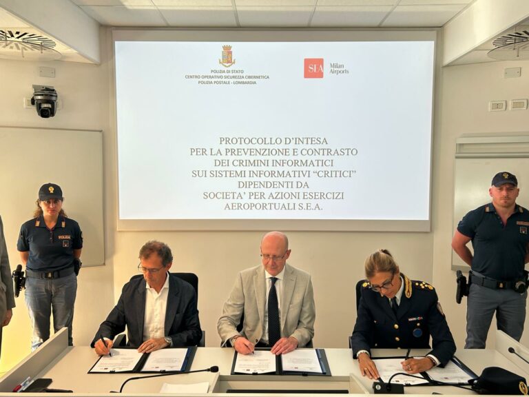 Sicurezza informatica, accordo tra la Polizia di Stato e SEA Milan Airports