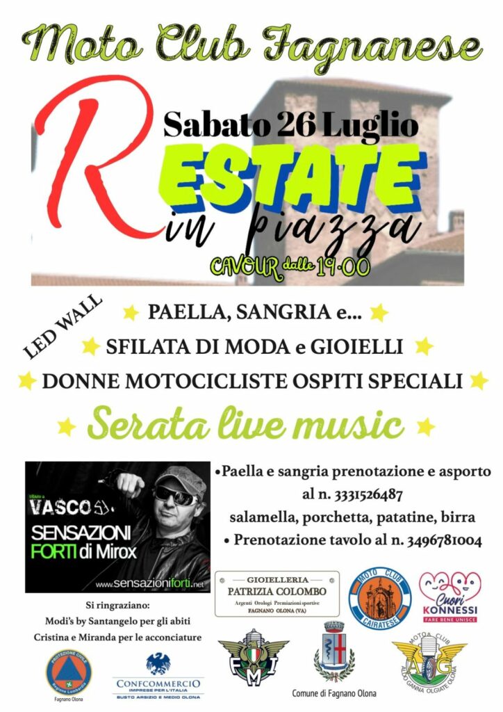R-estate in Piazza a Fagnano Olona il 26 luglio