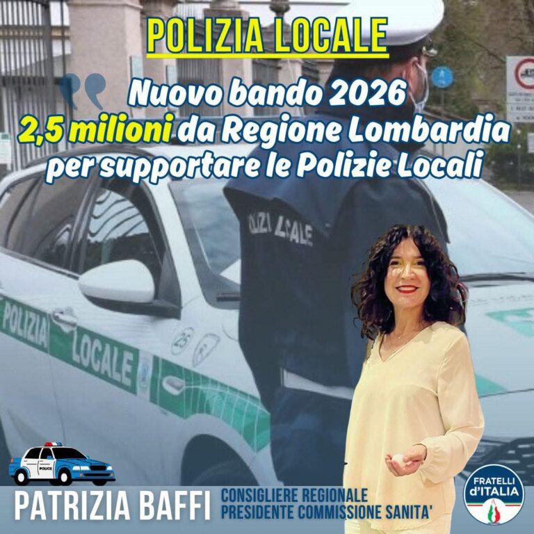 Polizia Locale, investimenti da Regione Lombardia