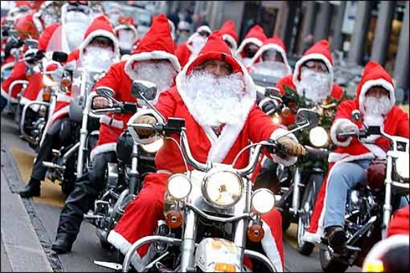 babbo natale in moto