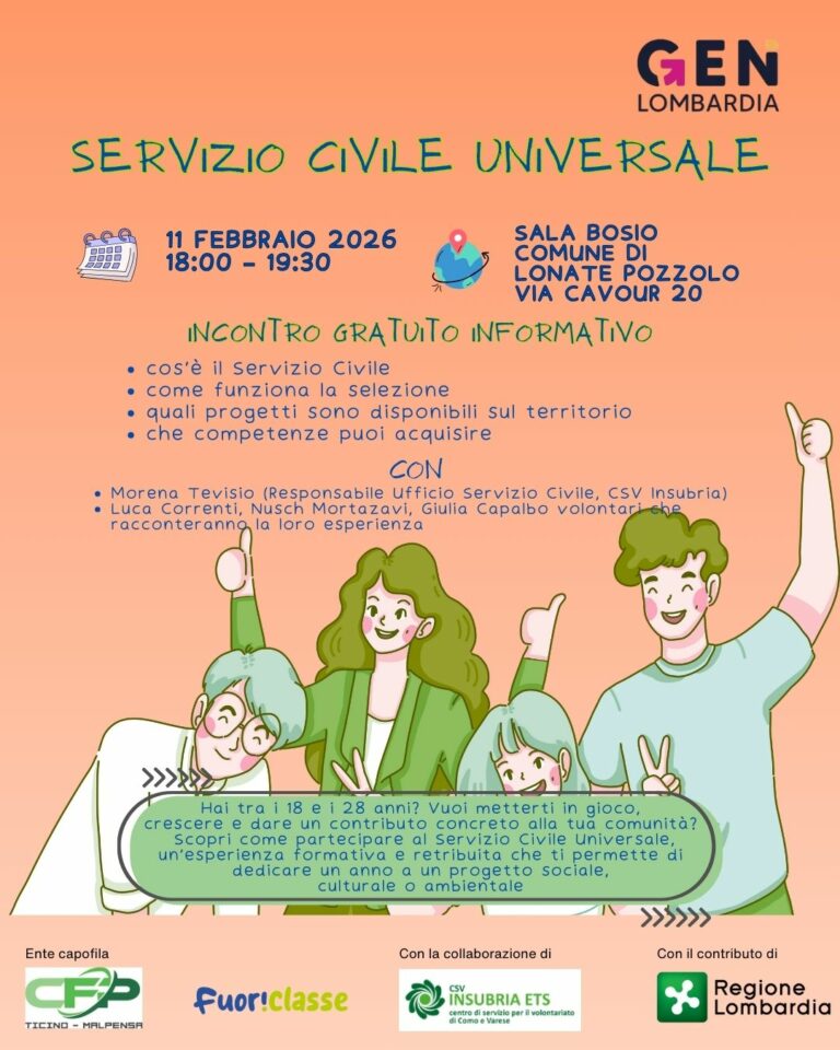 Lonate Pozzolo, incontro sul Servizio Civile Universale