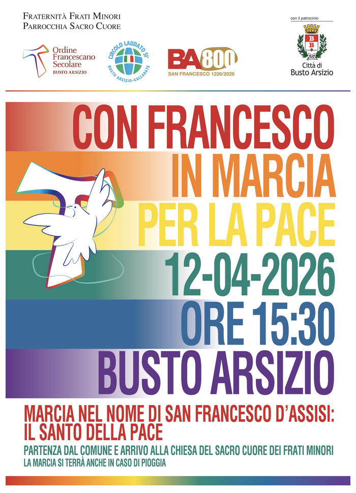 Busto Arsizio, San Francesco, Marcia per la Pace, appello corale