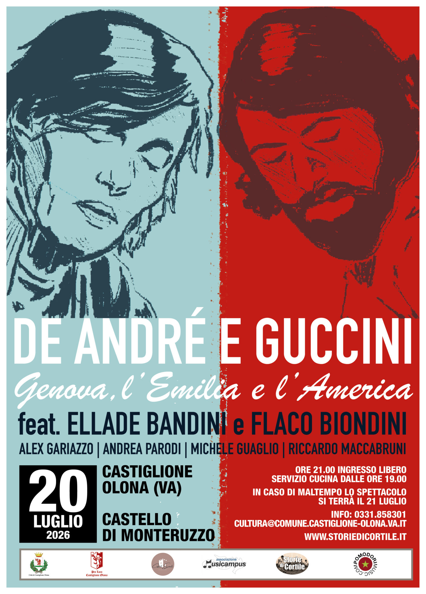 Castiglione Olona, evento con De André e Guccini Castiglione Olona