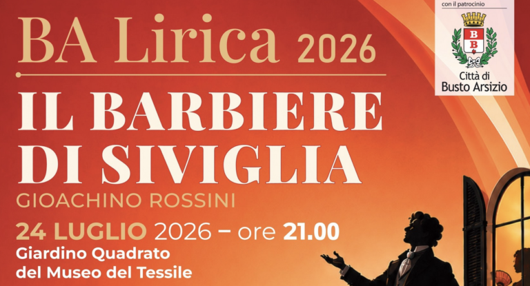Busto Arsizio, BA Lirica, Barbiere di Siviglia, Museo del Tessile, nuova stagione