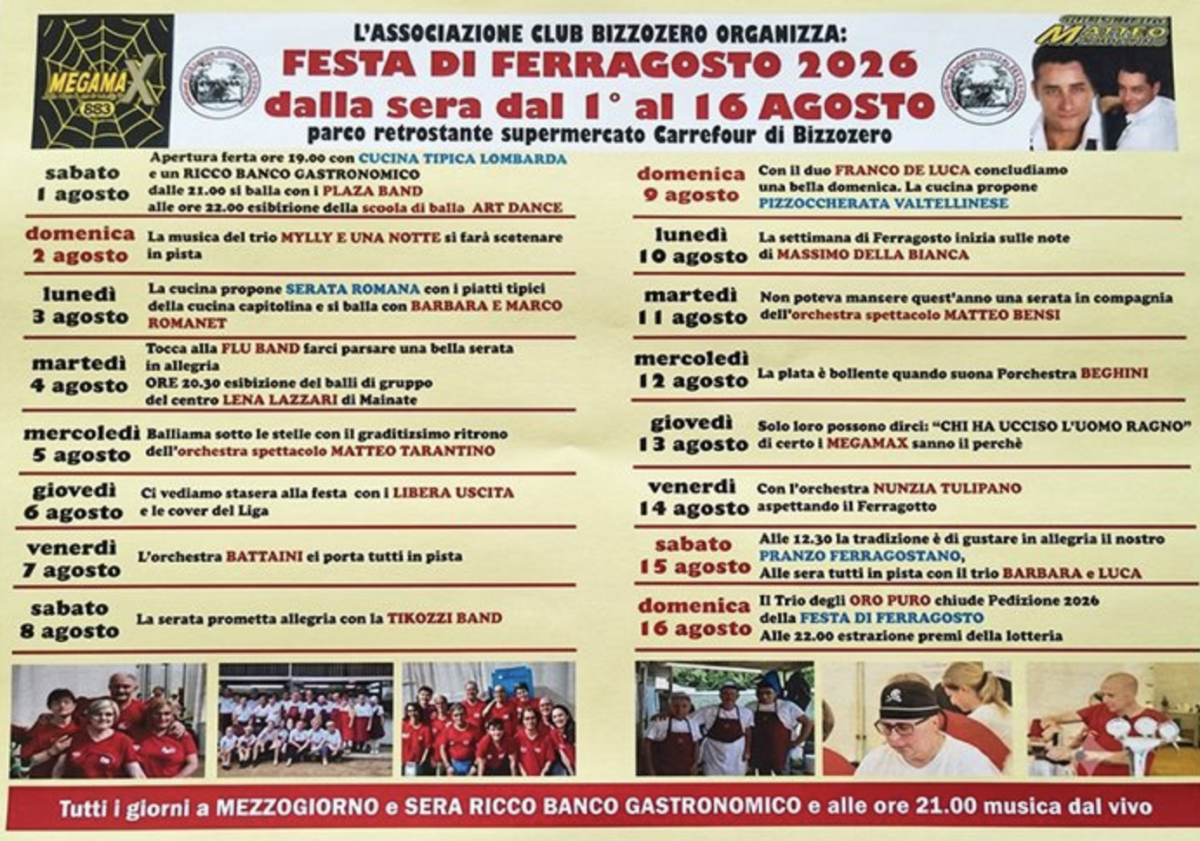 Varese, Bizzozzero, Festa di Ferragosto, al via
