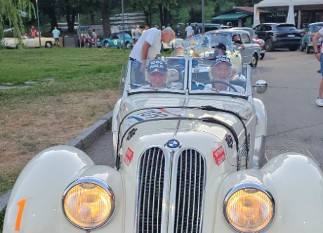 Gavirate. Due Porsche 356 e una MG A, Trofeo Bellardi Gavirate