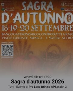 Brinzio. Sagra d’autunno 2026 Brinzio