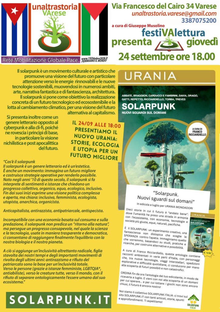 Varese 24 settembre, arriva Urania solarpunk storie per un futuro migliore urania a Varese