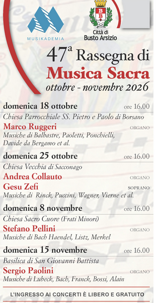 Busto Arsizio, Sacconago, musica sacra, ingresso liberoScreenshot 2026-10-21 alle 09.57.16
